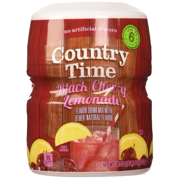 Country Time, Black Cherry Lemonade Drink Mix, 18.3oz Tub (Pack of 3)
