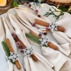 Kate Aspen Sparkling Silver Snowflake Christmas Napkin Rings (Set of