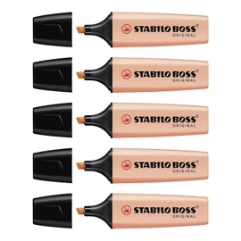 STABILO Boss Original Pastel Highlighters Bevelled Tip 2-5 mm Pack of 5 Peachaa