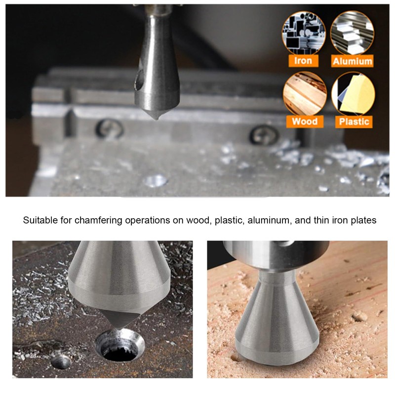 NIYATA 4Pcs Countersink Bit Set for Steel, Metal, Wood, Plastic,