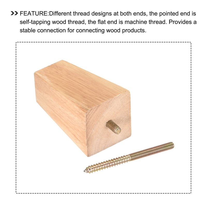 METALLIXITY 10pcs Double Head Screws (M8x48mm) Hanger Bolts Carbon Steel