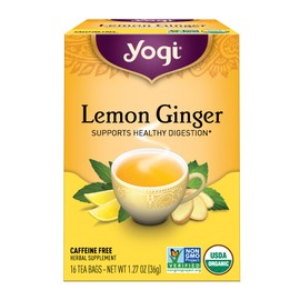 Pack of 1 x Yogi Tea Lemon Ginger - Caffeine Free - 16 Tea Bags                                                                                       