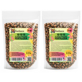 Professional 10-10-10 All-Purpose Soil Fertilizer by Gardenera - Ideal for Flowers, Plants, Vegetables, Fruit Trees and Lawns - 10 Quarts