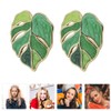 1 Pair leaf earrings leaf hoop earrings girls charm earrings