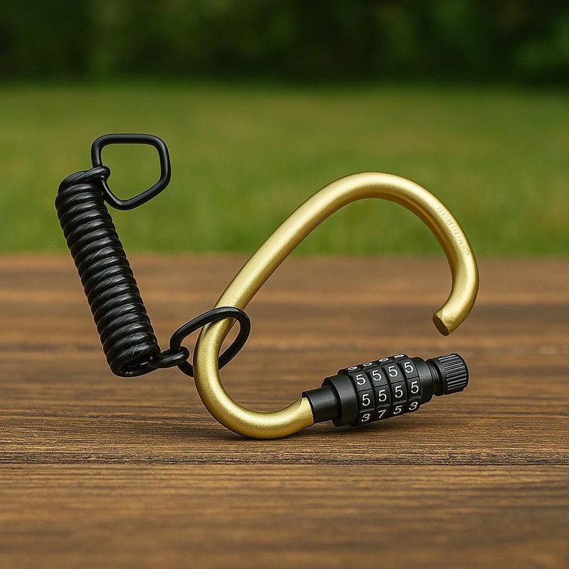 Interbosch BV Cable Carabiner Combination Lock - 180 cm Long,