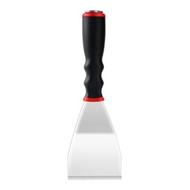 Mister Rui Bent Heavy Duty Scraper, 3 Inch Bent Scraper, Stainless Steel Putty Knife with Hammer End, Spackle Knife with Soft Grip Rubber Handle, Paint Scraper Tool for Wood