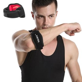 Elbow Supporter, Tennis Elbow, Soft Tennis, Badminton, Elbow Band, Elbow Supporter, For Left and Right Use, Firm, Soft Tennis, Golf (Red x 1 Piece)