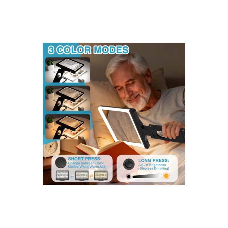 30X 6X Rechargeable Magnifying Glass for Reading, Large Full Page