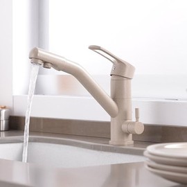 3 Way Kitchen Sink Faucet Rotation Hot and Cold Water Pure Water Brass 3 Way Faucet-Black