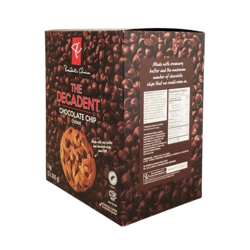 Loblaws Inc. PC The Decadent Chocolate Chip Cookies, 500g/17.6oz-(2