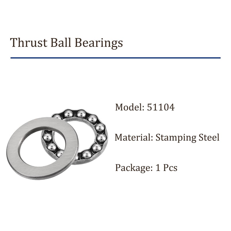 Kozelo 1pc 51104 Thrust Ball Bearing - [20mm ID x