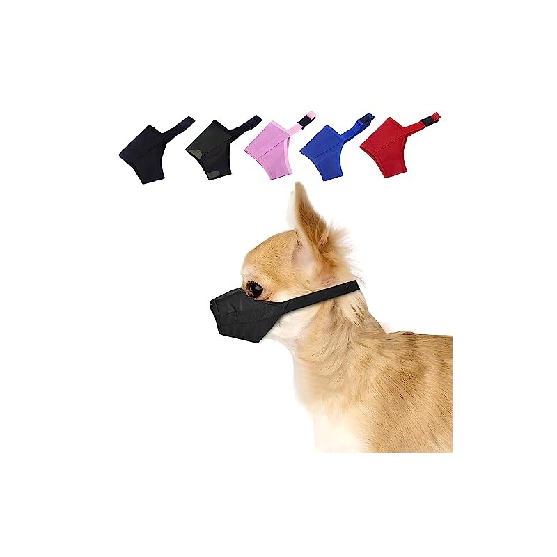 Dog Muzzle, Soft Nylon Muzzle Air Mesh Breathable Adjustable Black
