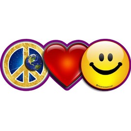 ProSticker 2114 (One) 3" X 7.5" Harmony Series World Peace Love Smile Decal Sticker
