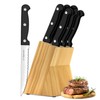 Steak Knives, 7 Pieces Steak Knife Set with Block, High
