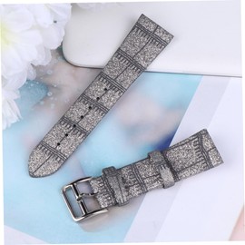 LIFKOME Glitter Powder Watch Band Waterproof Pattern Replacement Wristband for Men and Women 22mm Bamboo Design