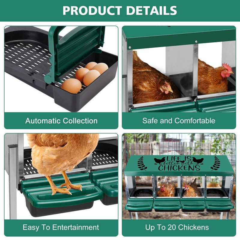 Tgeyd Nesting Boxes - 3 Holes for Laying Eggs -