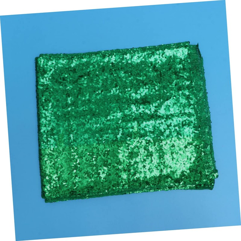 Mikinona Elegant Green Sequin Table Runner Lightweight Party Tablecloth for
