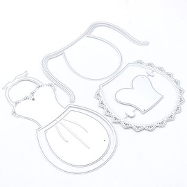 KSCRAFT Delantal grande y elegante plantillas de corte de metal para manualidades, álbumes de recortes, tarjetas de papel de bricolaje