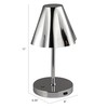 Bloomingville Metal LED Rechargeable Table Lamp with Touch Sensor, Silver