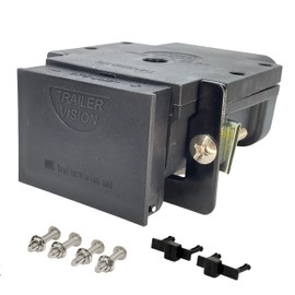 Trailer Vision 175 Amp Anderson Connector Plug Cover with Metal Plate - Dust Cover Assembly Panel Surface Mounting Kit 175A SB175 2-1/0 AWG Bracket for Caravan Truck Camper Van Motorhome Trailers