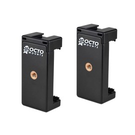 OCTO MOUNTS - 2 Pack Universal Smartphone Holder Set for Mounting Any Phone. Has Camera Screw (1/4-Inch 20), Easily Connect Your Cell Phone to GoPro Assessories, Tripods, Poles, Hand Grip, Etc.