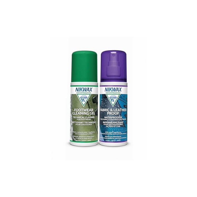 Nikwax Fabric & Leather Footwear Clean/Waterproof Duo-Pack 2 x 125ml