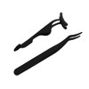 Lash Applicator Tool,Eyelash Clusters Tweezers for False Lashes, Curved DIY Eyelash Applicator Tweezers Stainless Steel Cluster Lash Applicator for Lash Clusters Application and Removal (Black 2 Pcs)