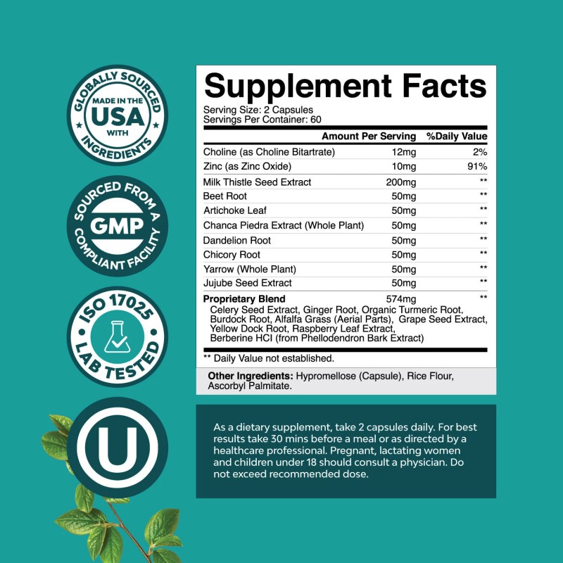 Liver Cleanse Detox & Repair Formula - Herbal Liver Support