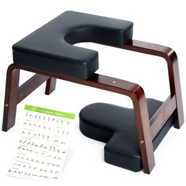 BODYWAKER BODYWAKER Yoga Headstand Bench, Stand Yoga Chair for Balance Training, Core Strength Building, Upside Down Chair for Relaxation, Handstand Trainer Inversion Chair for Home Gym (Chocolate Black)