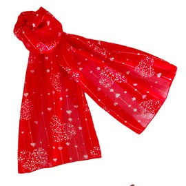 Evening Elegance Heart Scarves Valentine’s Day Mother’s Day Tiny Hearts Red - W521RD