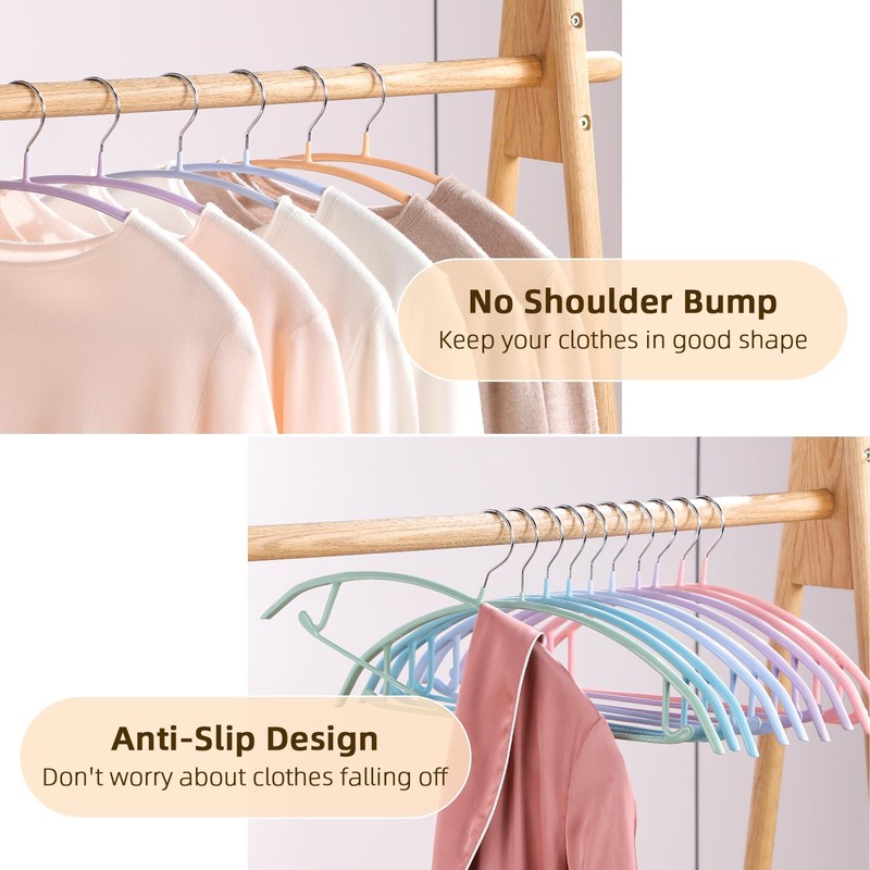 MOPALL Clothes Hangers 28 Pack, Non Slip PVC Coating Metal