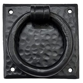 Adonai Hardware 3.6""Jathniel" Antique Heavy Duty Cast Iron Front Entry Sturdy Stylish Hammered Ring Door Knockers for Vintage Wooden Barn Shed Doors, Gates, Fences, Furniture and Farmhouse