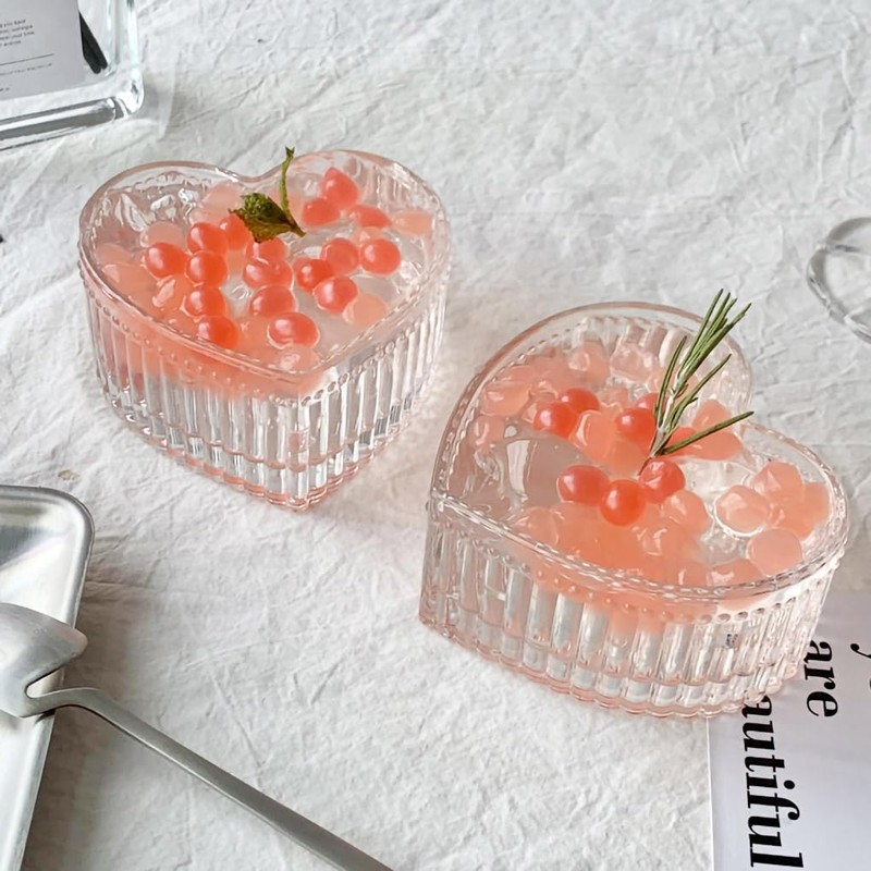 WAIT FLY Glass Heart-shaped Candy & Dessert Bowl - Fruit