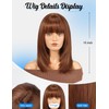 HAIRCUBE Staright Wig with Bangs Synthetic Mid-length Layered Wigs for