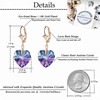 Austrian Crystal Heart Drop Leverback Earrings for Women Fashion Dangle