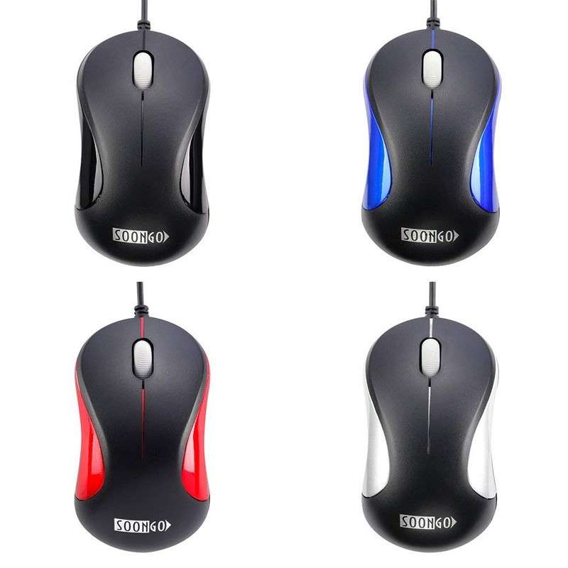 Optische Maus, USB, kabelgebunden, tragbar, für Laptop, Notebook, MacBook, Schwarz