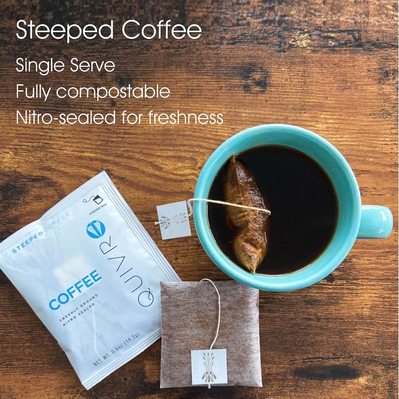 Quivr Steeped Coffee Packs Freshly Ground Nitro Sealed Dark Roast