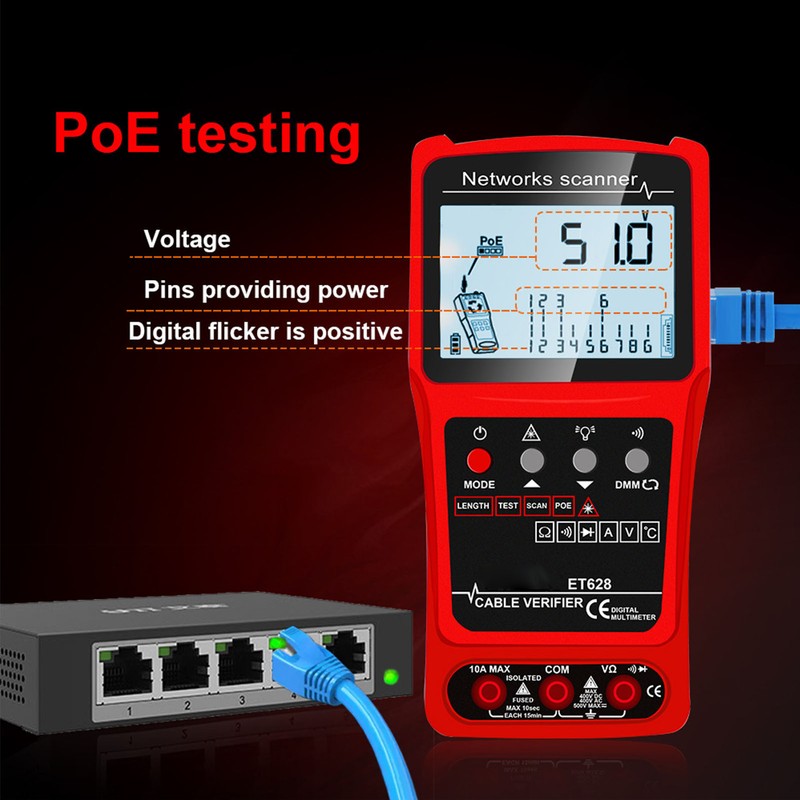 Network Cable Tester Tracer Kit Multifunctional CAT5 CAT6 Ethernet Wire