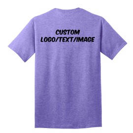 INK STITCH Unisex PC54 Custom Design Your Own Cotton Short Sleeve Tshirts - Heather Light Purple (M)