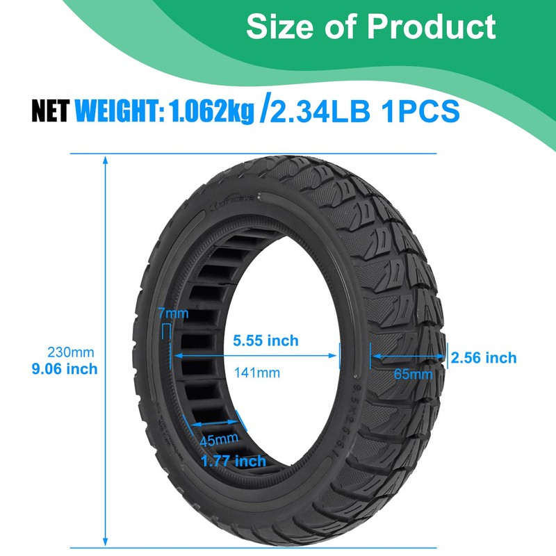 9.5x2.50 Inch Solid Tre for Electric Scooter: 9.5x2.5-6.1 Tire Replacement,