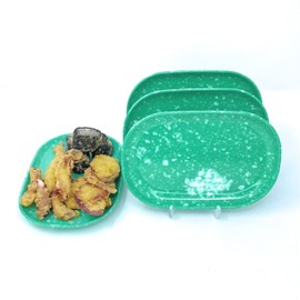 JOVELY 7.5" X 5.1" Korean Tteokbokki Melamine Square Serving Dishes, Indoor and Outdoor Party Dish, Break-Resistance, Dishwasher Safe, 4 Pcak