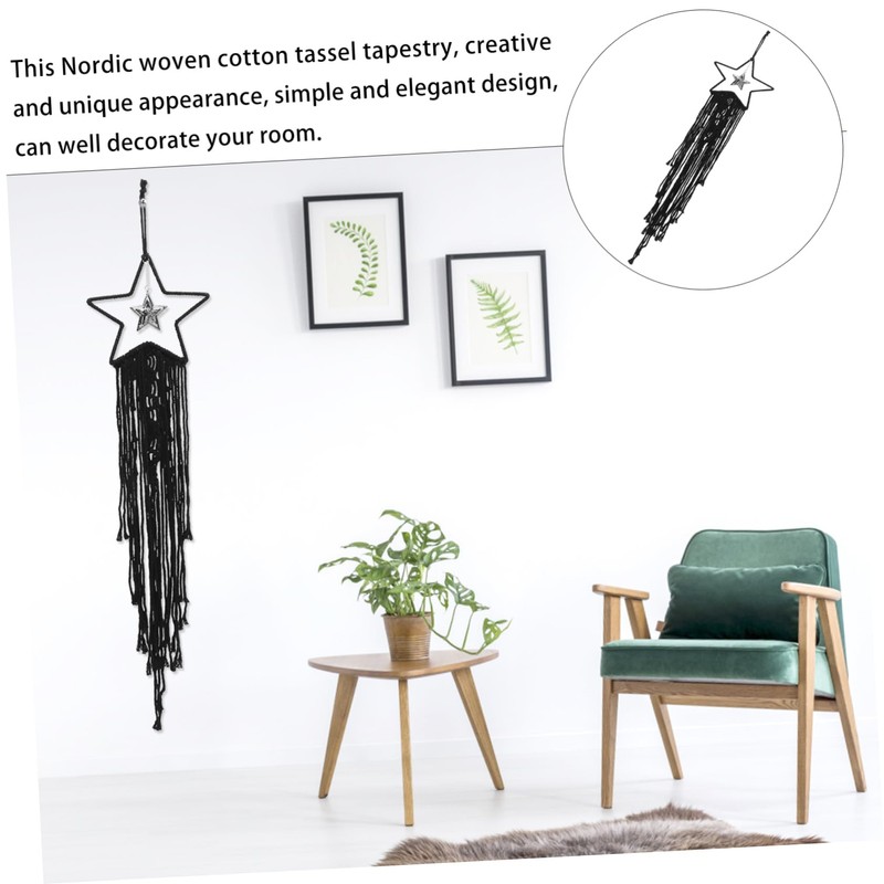 ULTECHNOVO Stars Tapestry Macrame Dream Catcher Decorative Wall Hanging Home