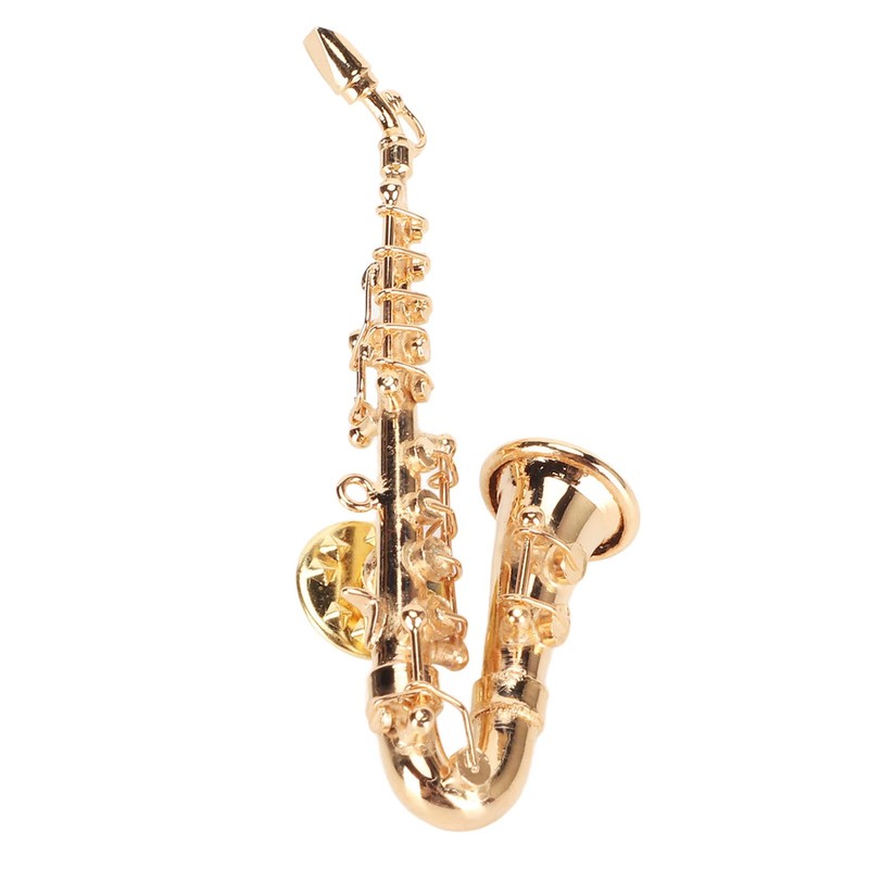 Musical Instrument Brooch, Brass Miniature Saxophone Brooch Pin Music Pins