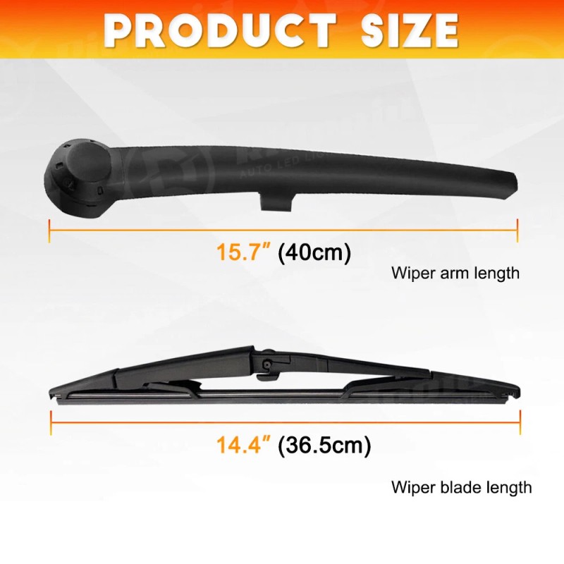 RIDROID Back Rear Wiper Arm & Blade Set For Jeep