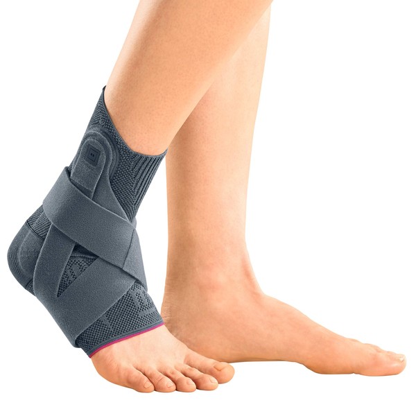 medi Levamed Active Ankle Bandage Left Silver Size V Foot Bandage with Stabilising Belt System