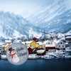 Merry Snowman - Hello Winter Magnet Round Light Blue Background