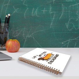 VNWEK Life is Better with a Dachshund Notebook Journal, Dachshund Gifts for Dachshund Lovers, Funny Dachshund Gifts, Dachshund Mom Gifts, Wiener Dog Gifts, Writing Spiral Notebook 5.5x8.3