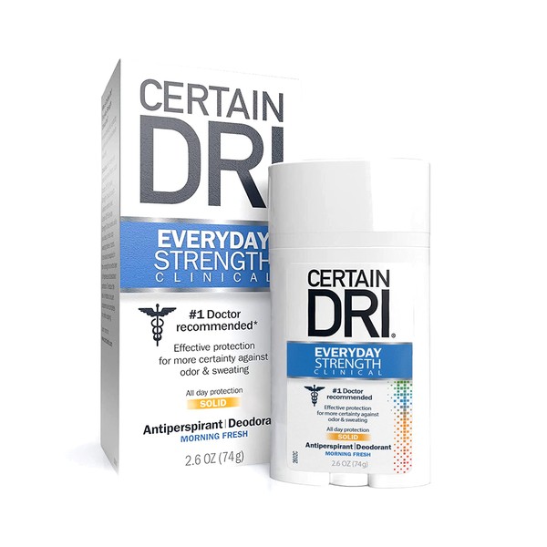 Certain Dri Everyday Strength Clinical Anti-Perspirant/Deodorant Solid Morning Fresh - 2.6 oz, Pack of 2