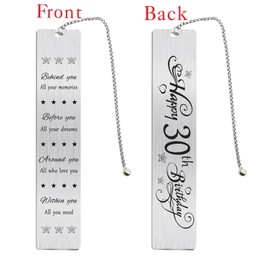 Jzxwan Happy 30th Birthday Gifts for Women Men, 30 Year Old Birthday Bookmark Gift for Him Her, 30 Birthday Decorations