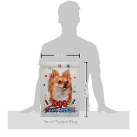Breeze Decor Patriotic Brown Chihuahua Garden Flag Set Wall Hanger Dog Puppy Spoiled Paw Canine Fur Pet Nature Farm Animal Creature House Banner Small Yard Gift Double-Sided, Made in USA
